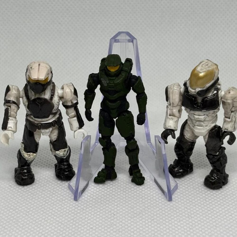 Vintage Mega Bloks Halo Spartan Mini Figures 3-Piece Lot Master Chief
